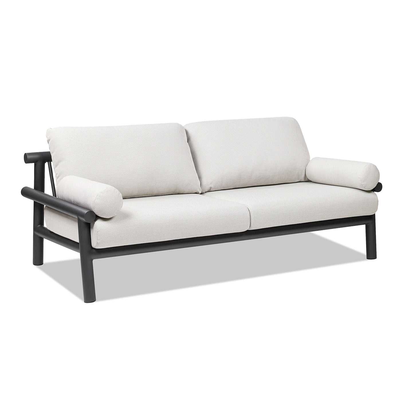 Zara 73.5" Dowel Frame Bolster Patio Deep Seating Sofa, Wheat Beige Axroma Olefin