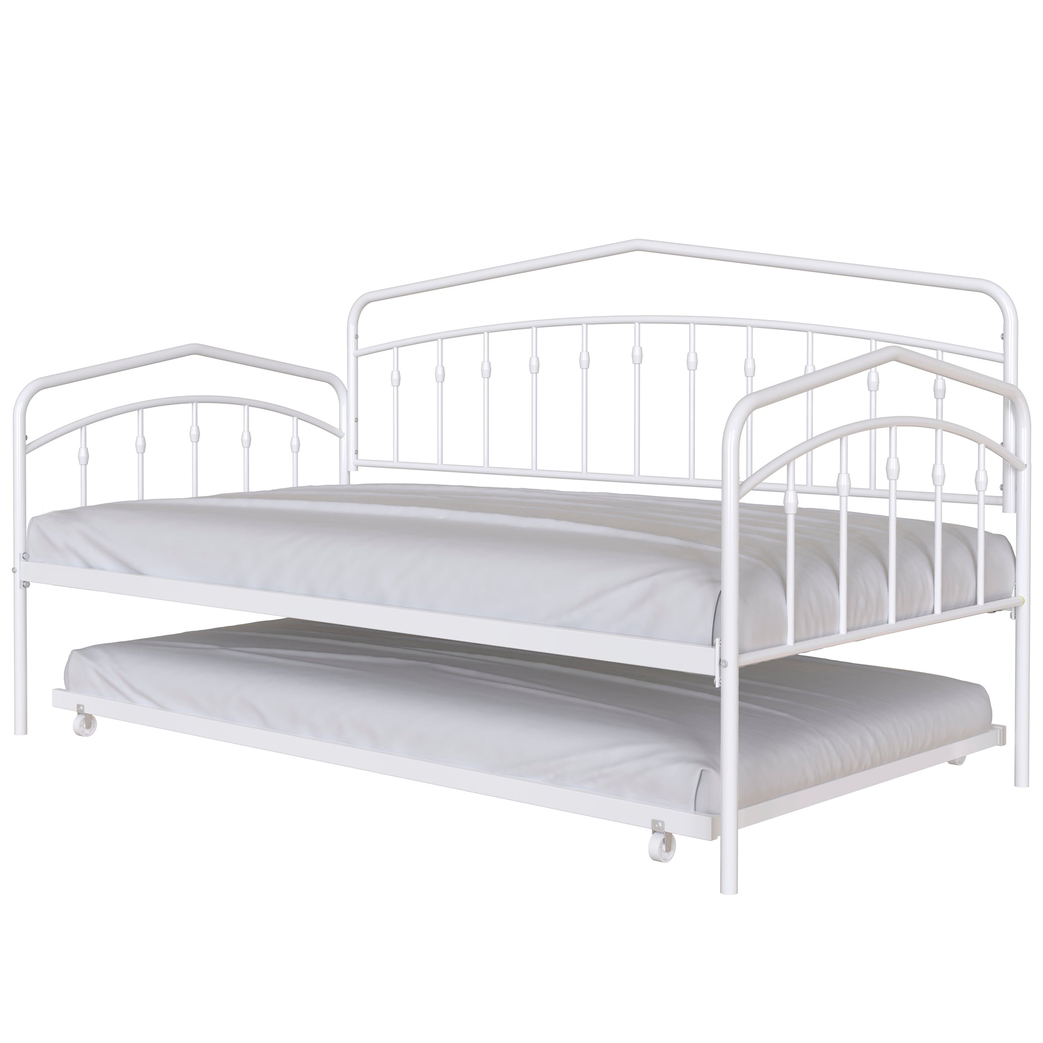 Fox Twin Daybed with Twin Trundle, White