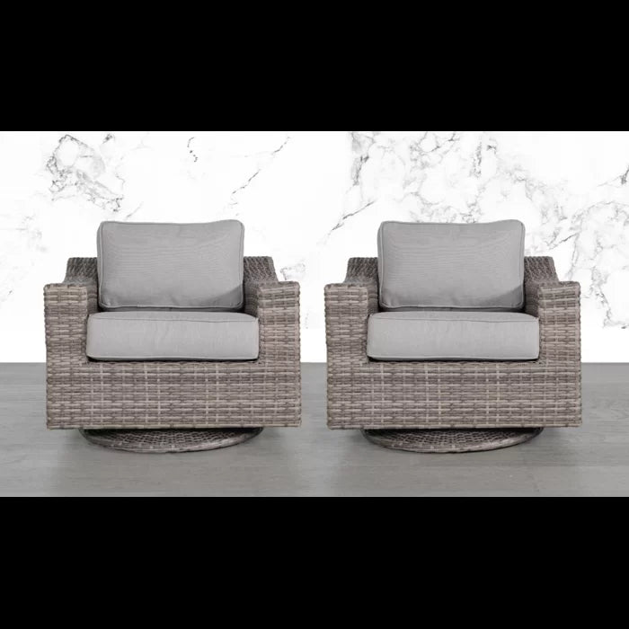 Elegant Fully Assembled Swivel Patio Chair with Luxurious Cushions – Perfect for Outdoor Relaxation