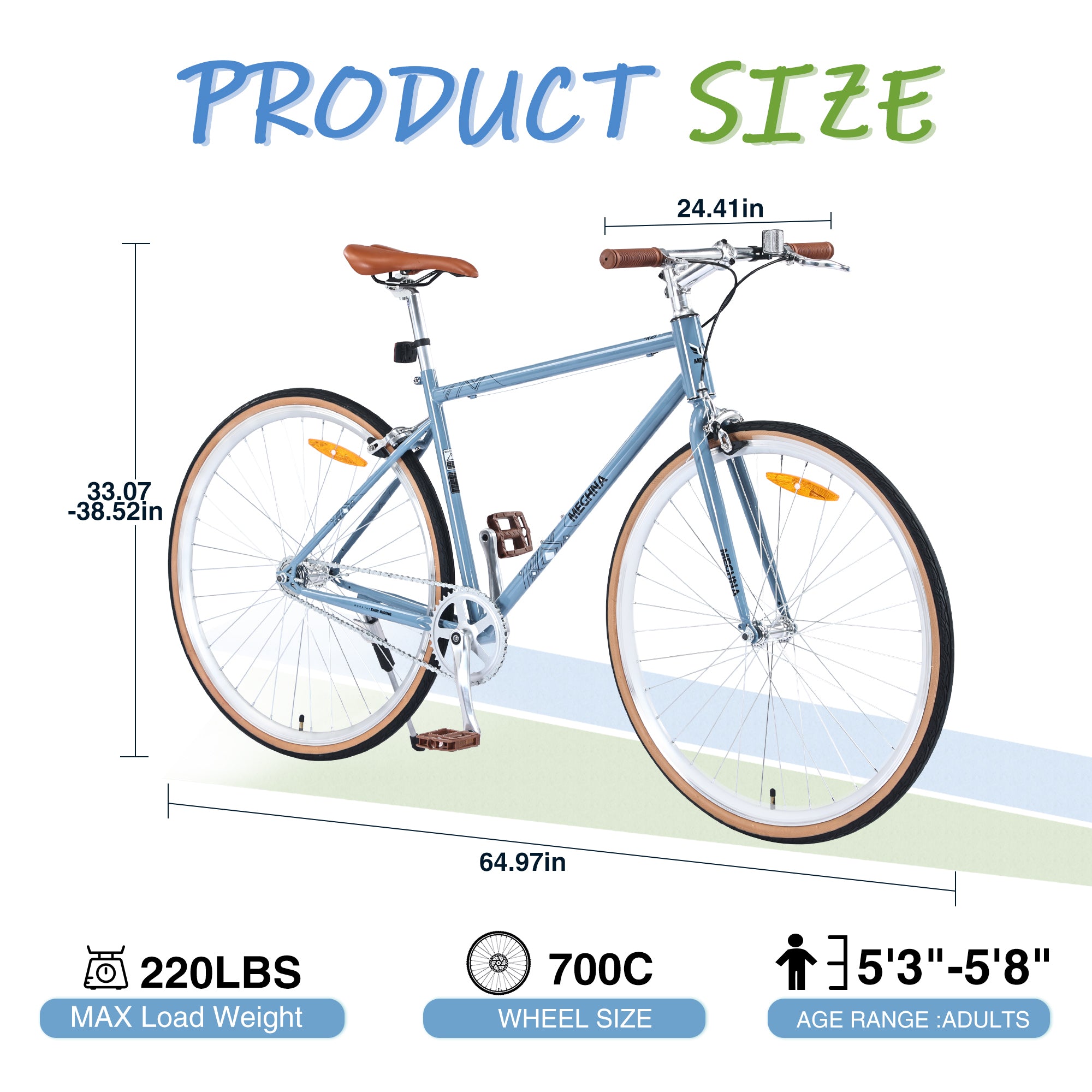 Single Speed Retro style 700C Road Bike For men women's City Bicycle,Steel Frame