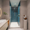 Universal Pivot Shower Door: 24"W x 72"H, Open Outside, Matted Black Finish