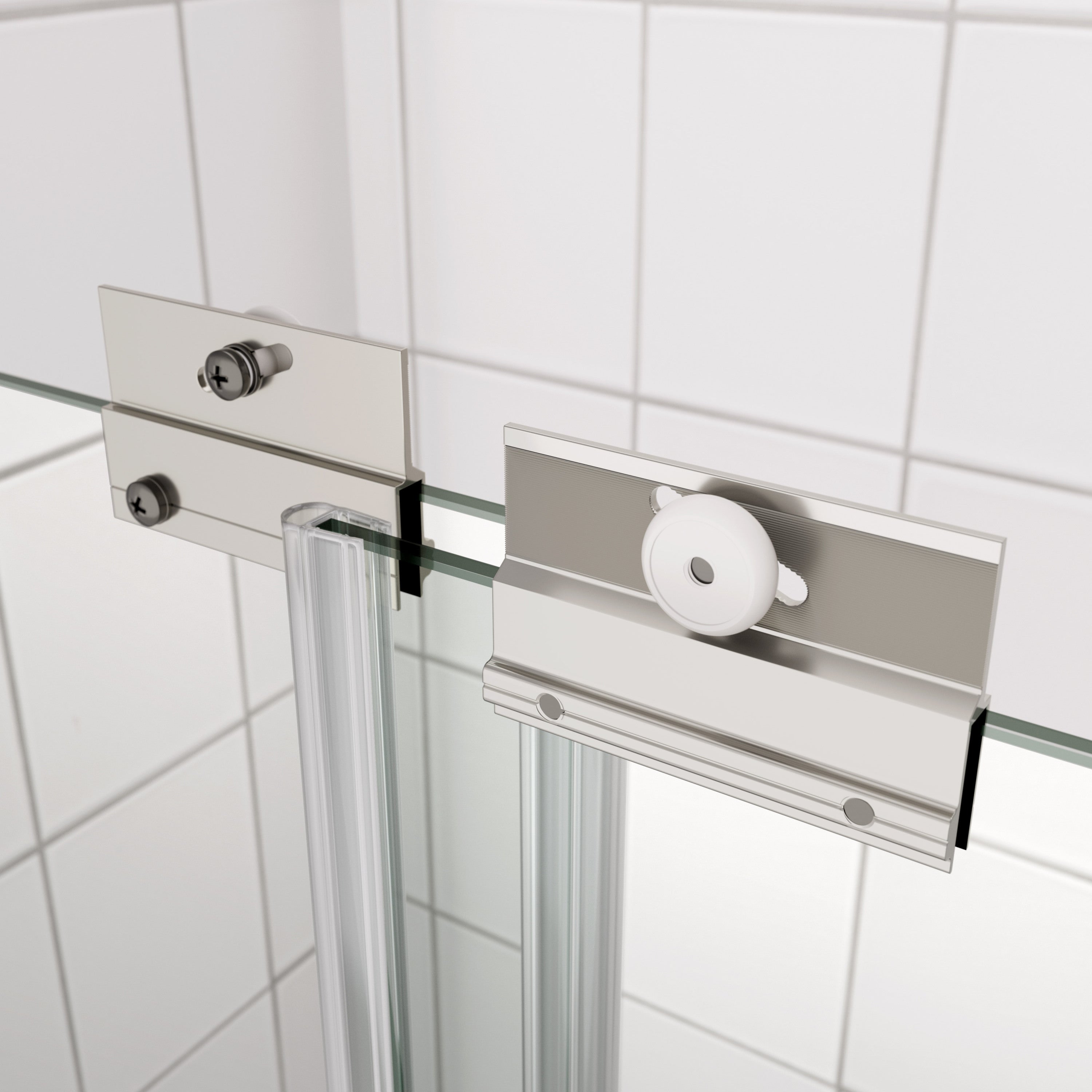 56-60"W x 70"H Bypass shower door, sliding door, with 1/4" tempered glass and Polished finish 6070