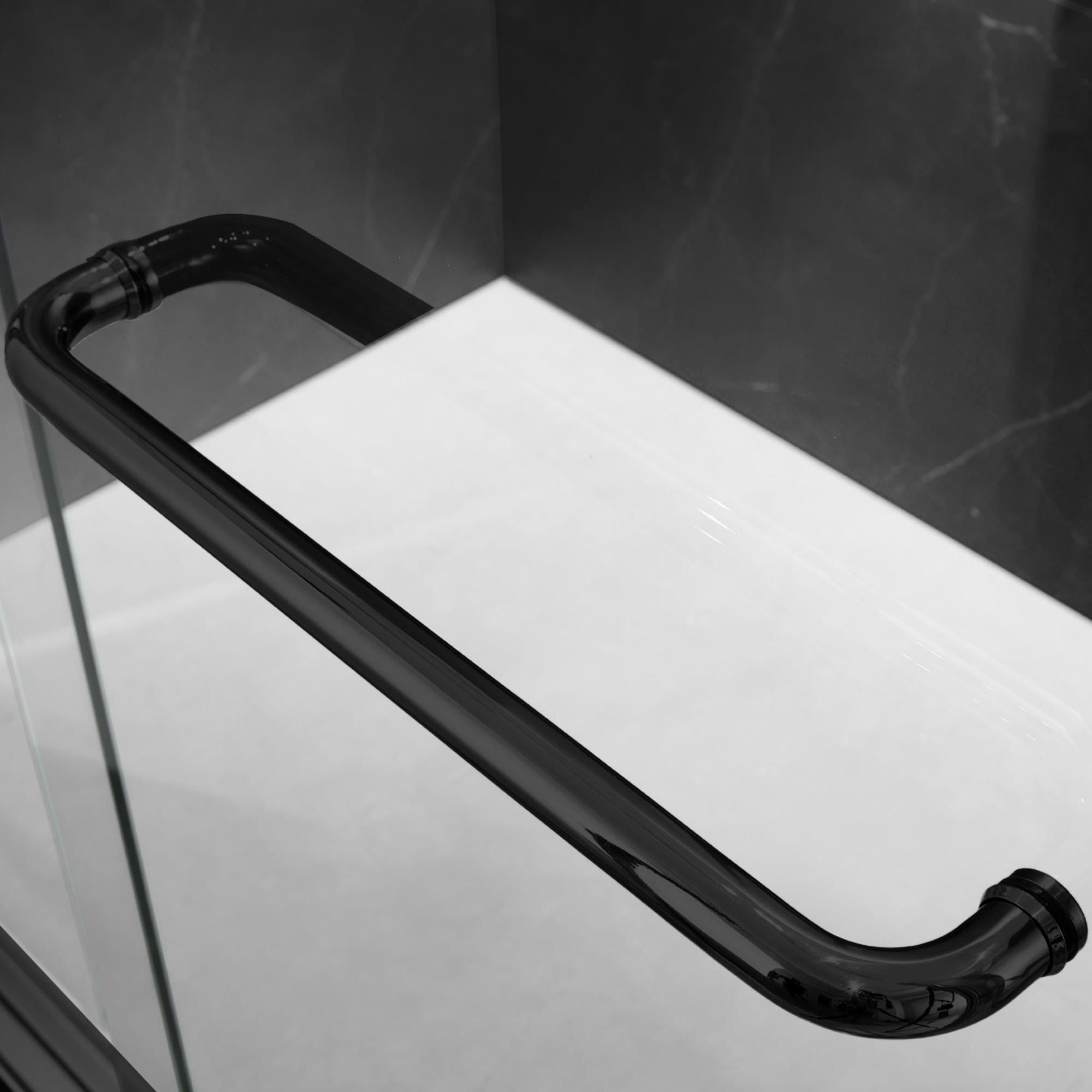 60 x 74 in Frameless Sliding Shower Door - 60 x 74 in / Matte Black view 2