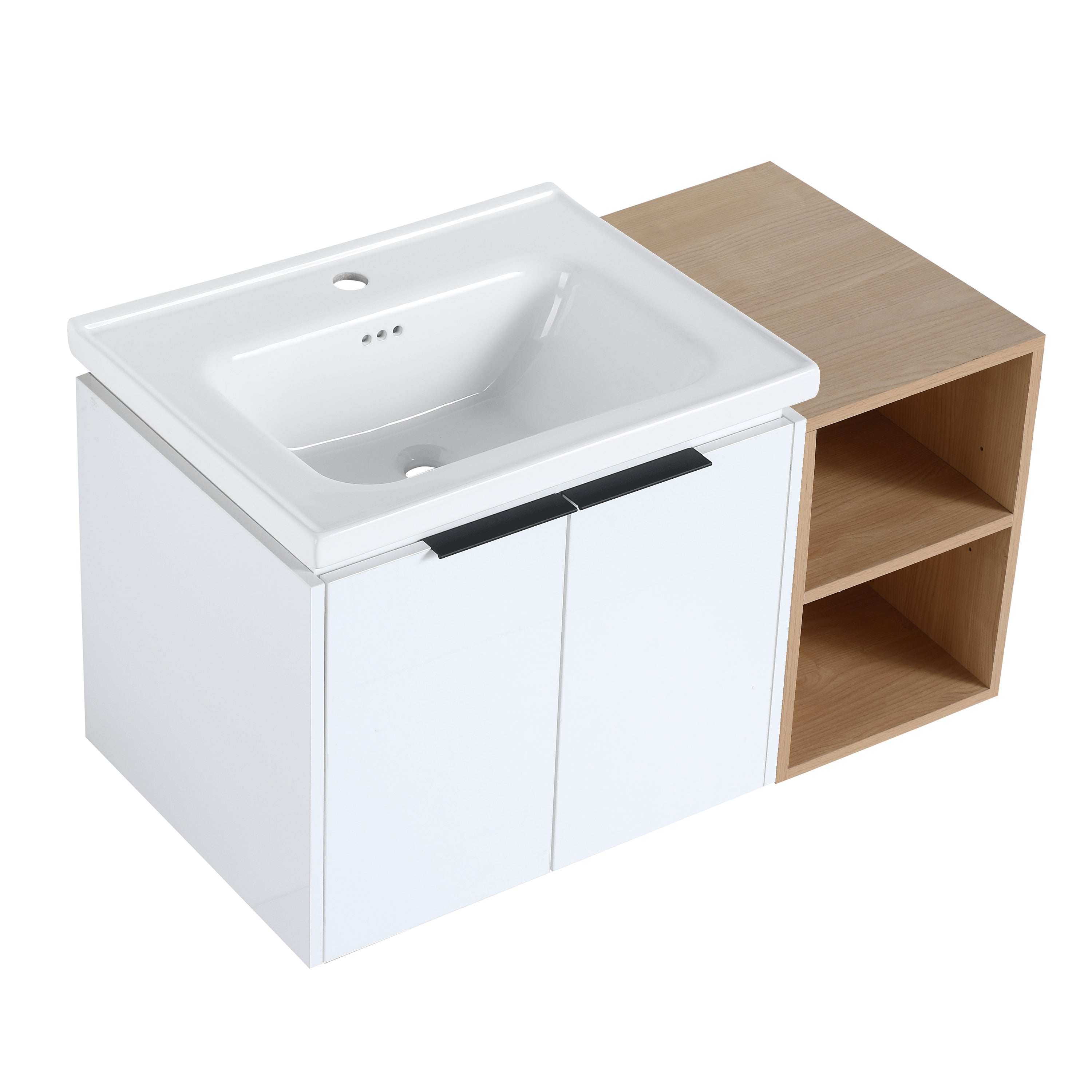 36 Inch Soft Close Doors Bathroom Vanity With Sink, and A Small Storage Shelves,BVC07436WHLTK