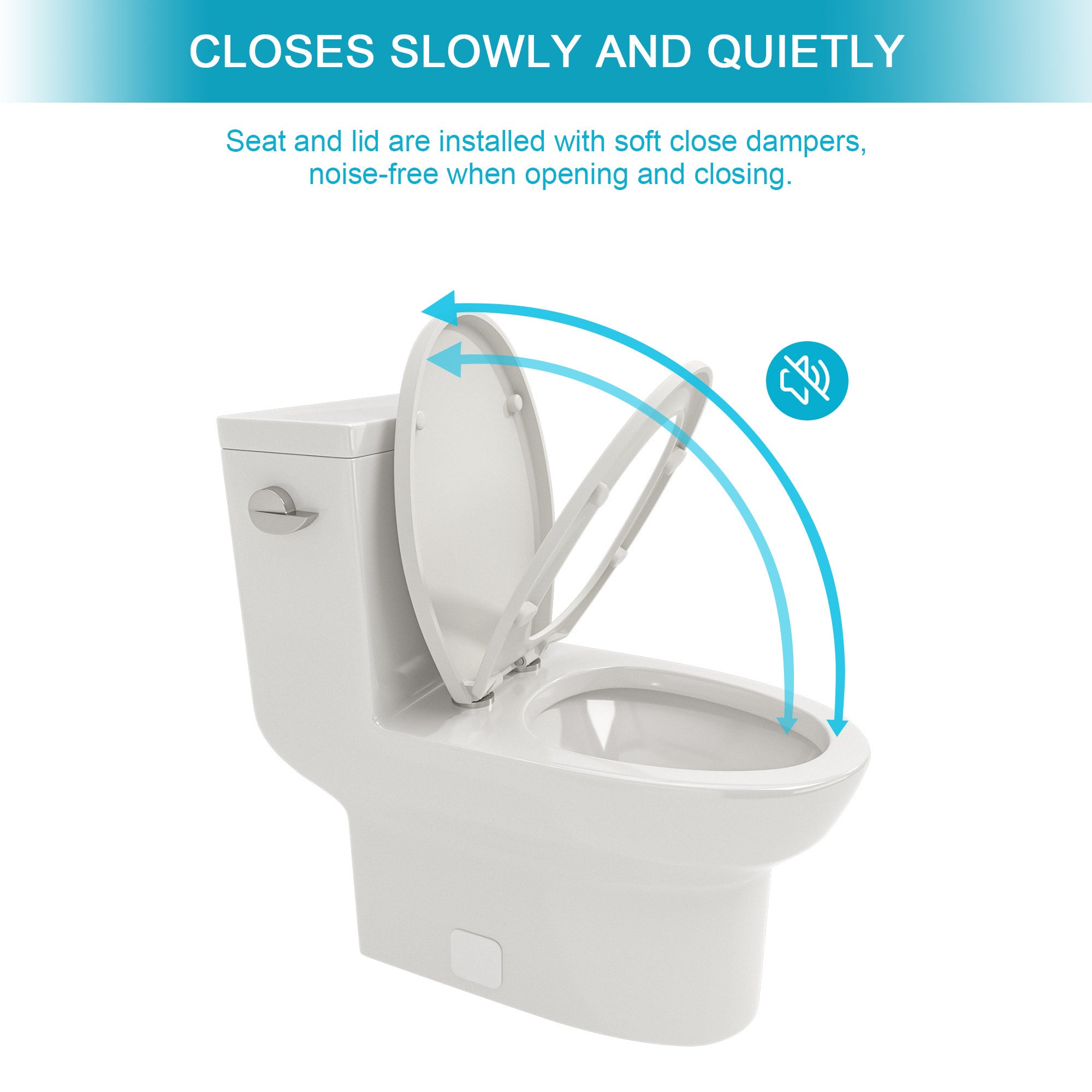 Ceramic One Piece Toilet,Single Flush with Soft Clsoing Seat