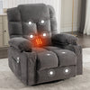 Massage Rocker Recliner Chair Rocking Chairs for Adults Oversized with 2 Cup Holders, USB Charge Port Soft Features a Manual Massage and Heat.(A+B)GREY