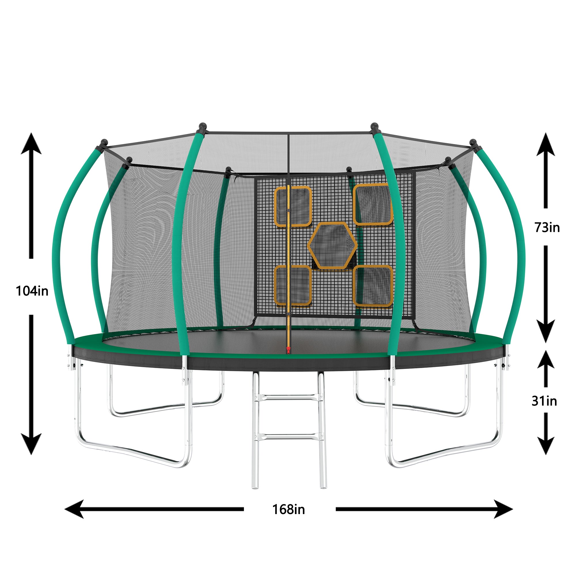 14FT Trampoline with Enclosure - Recreational Trampolines with Ladder, ASTM Approval Outdoor Trampoline for Kids