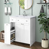 30-Inch White Bathroom Vanity with Ceramic Sink Combo, Abundant Storage Cabinet - 2 Soft close Doors and Double-tier Deep Drawer