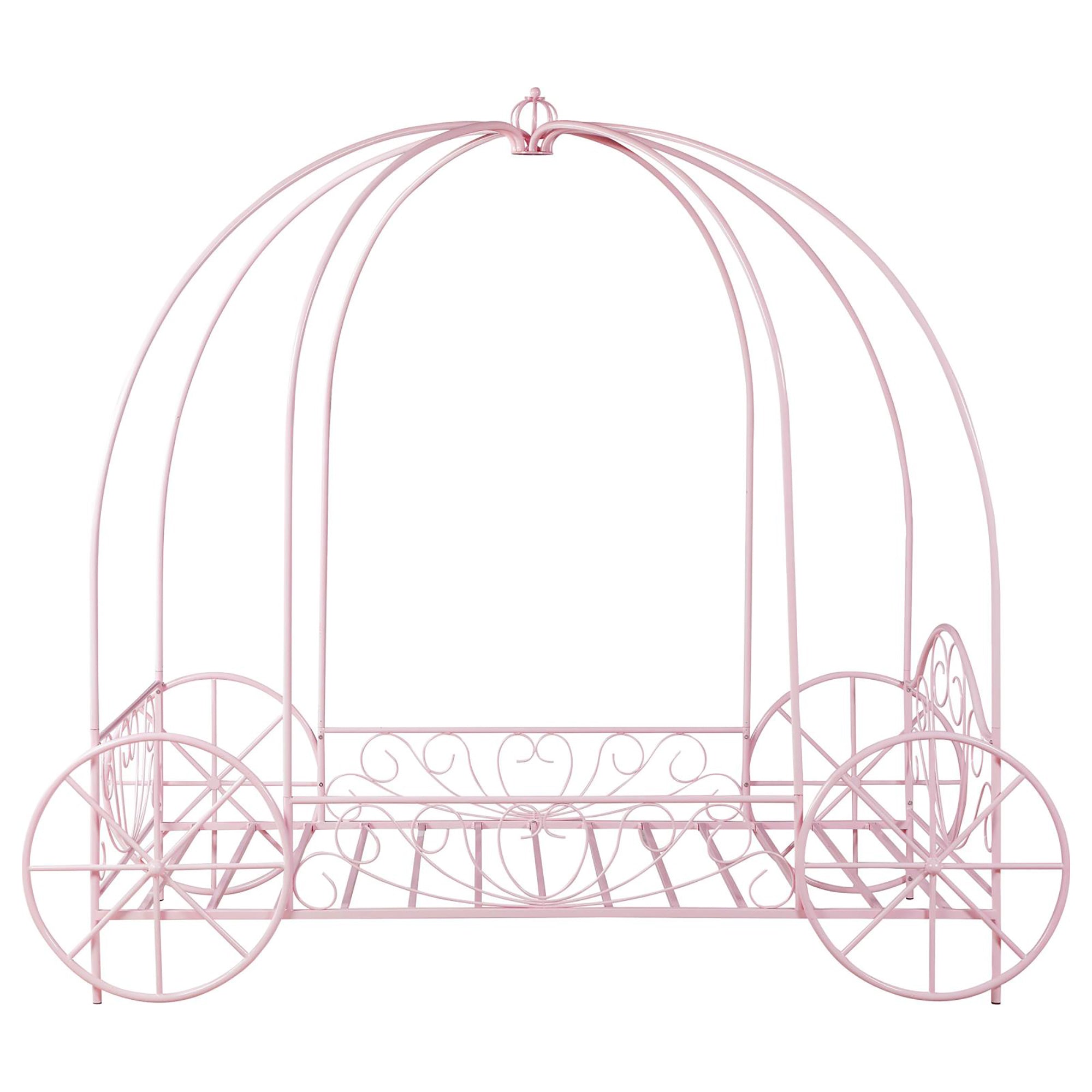 Powder Pink Twin Canopy Bed