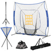 Soozier Baseball Practice Net Set with 7.5x7ft Catcher Net, Ball Caddy and Batting Tee, Portable Baseball Practice Equipment with Carry Bag for Hitting, Pitching, Batting, Catching, Blue