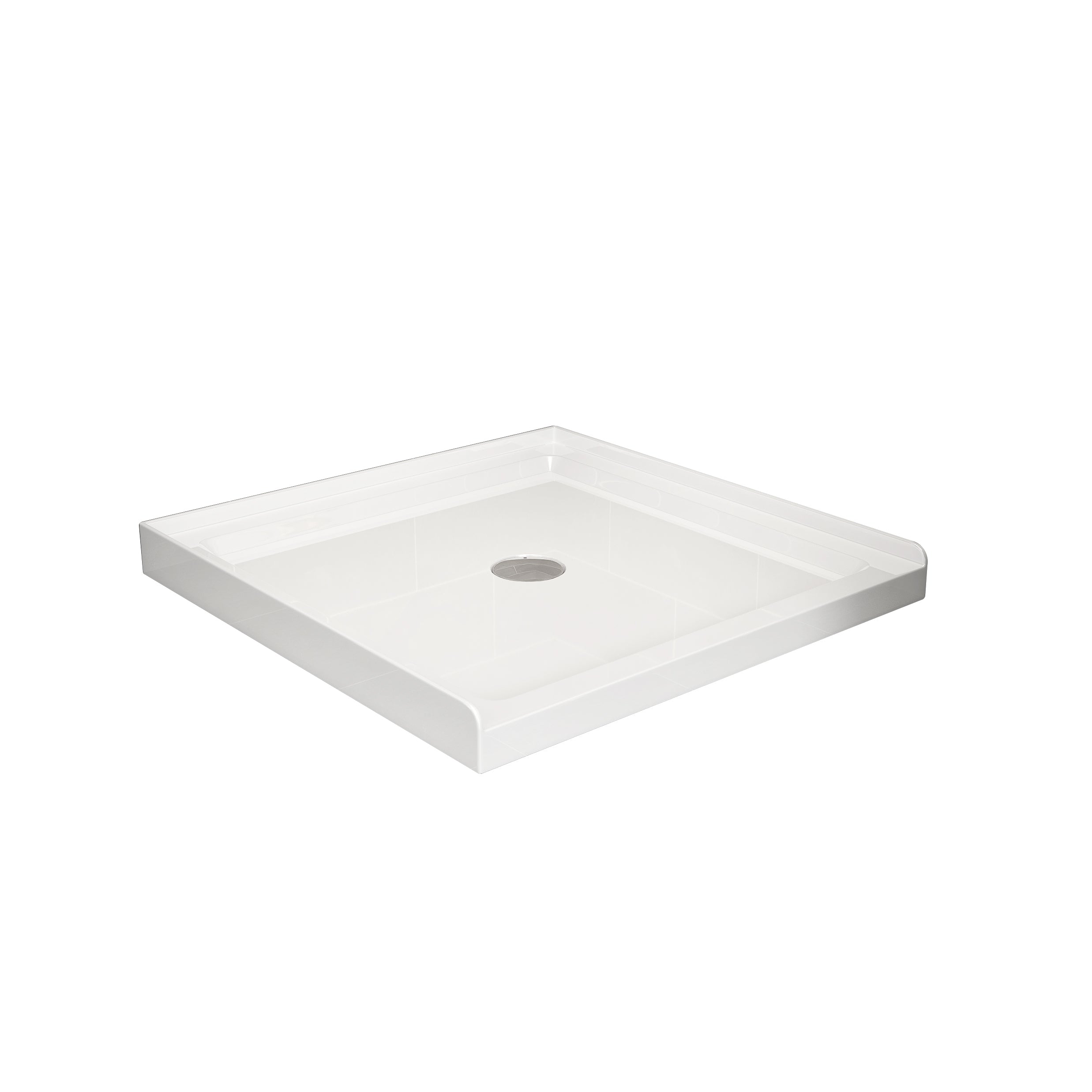 Goodyo 36x36in Shower Base White, Centered Drain and Single-Threshold