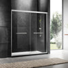 Frameless sliding shower door 60 in. by 74 in. brushed nickel front view