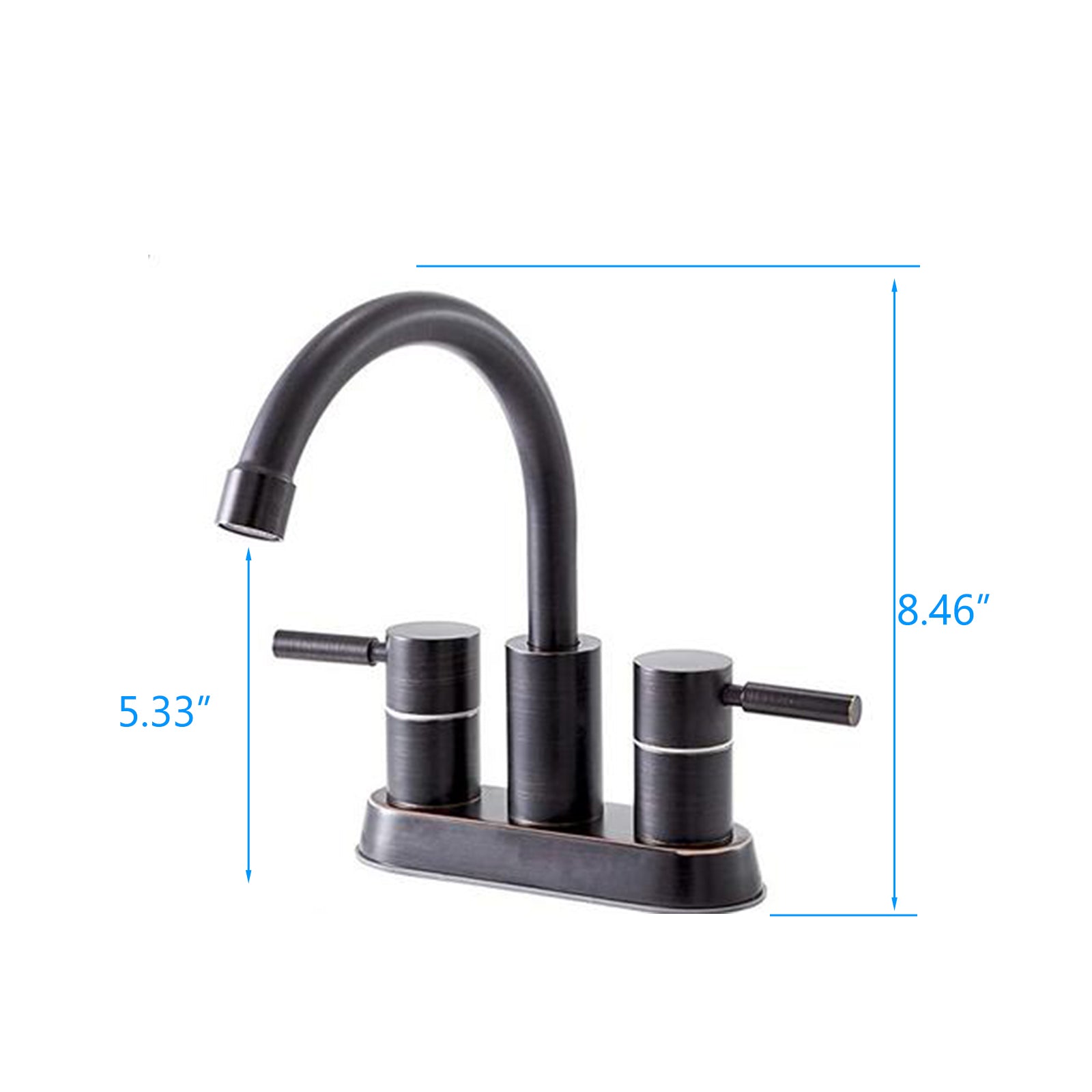 Bathroom Faucet Oil Rubbed Bronze 2-Handle Bathroom Sink Faucet 360 Degree High Arc Swivel