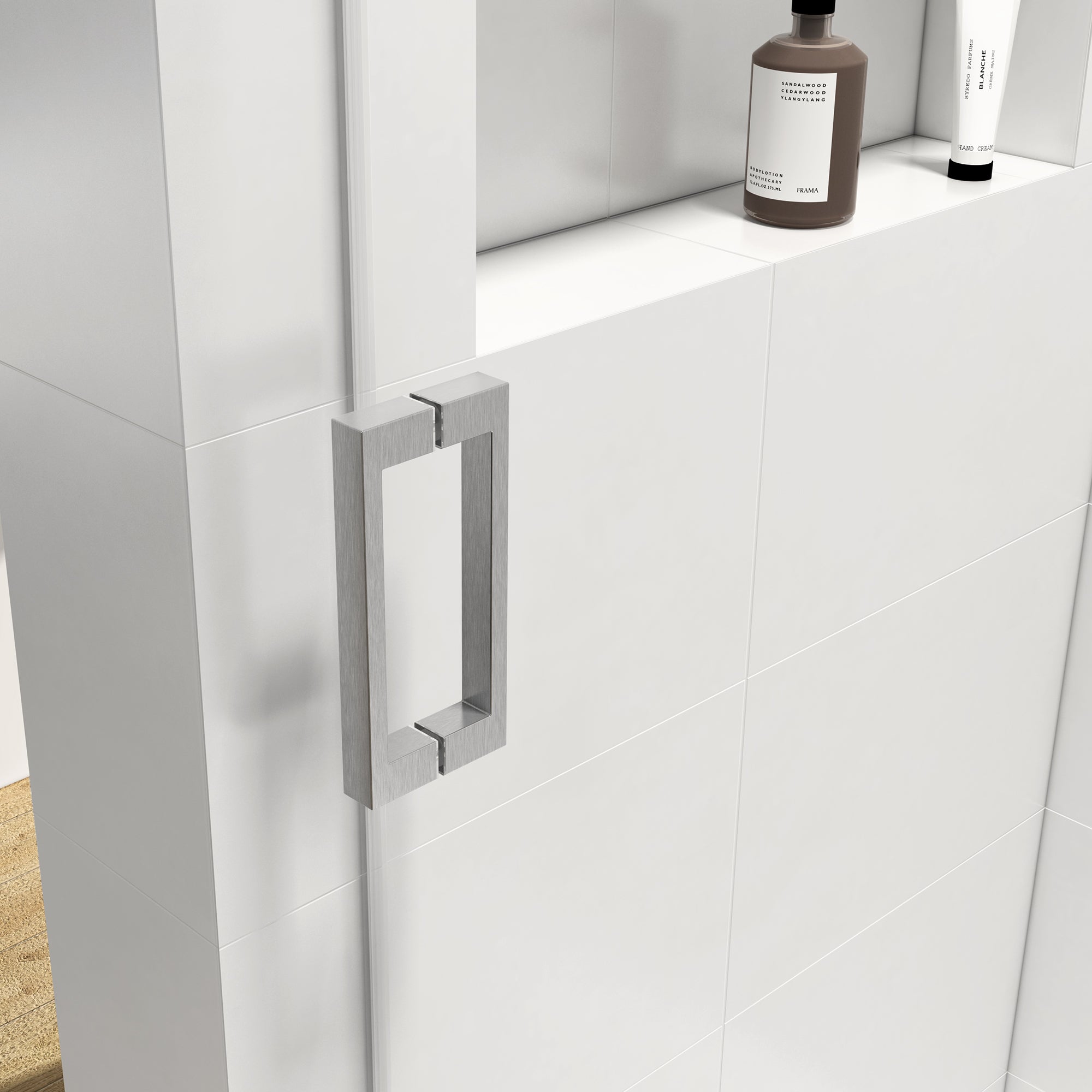 68-72"W x 76"H Single Sliding Frameless Shower Door in Brushed Nickel with Soft-Closing and 3/8 Inch Clear Glass