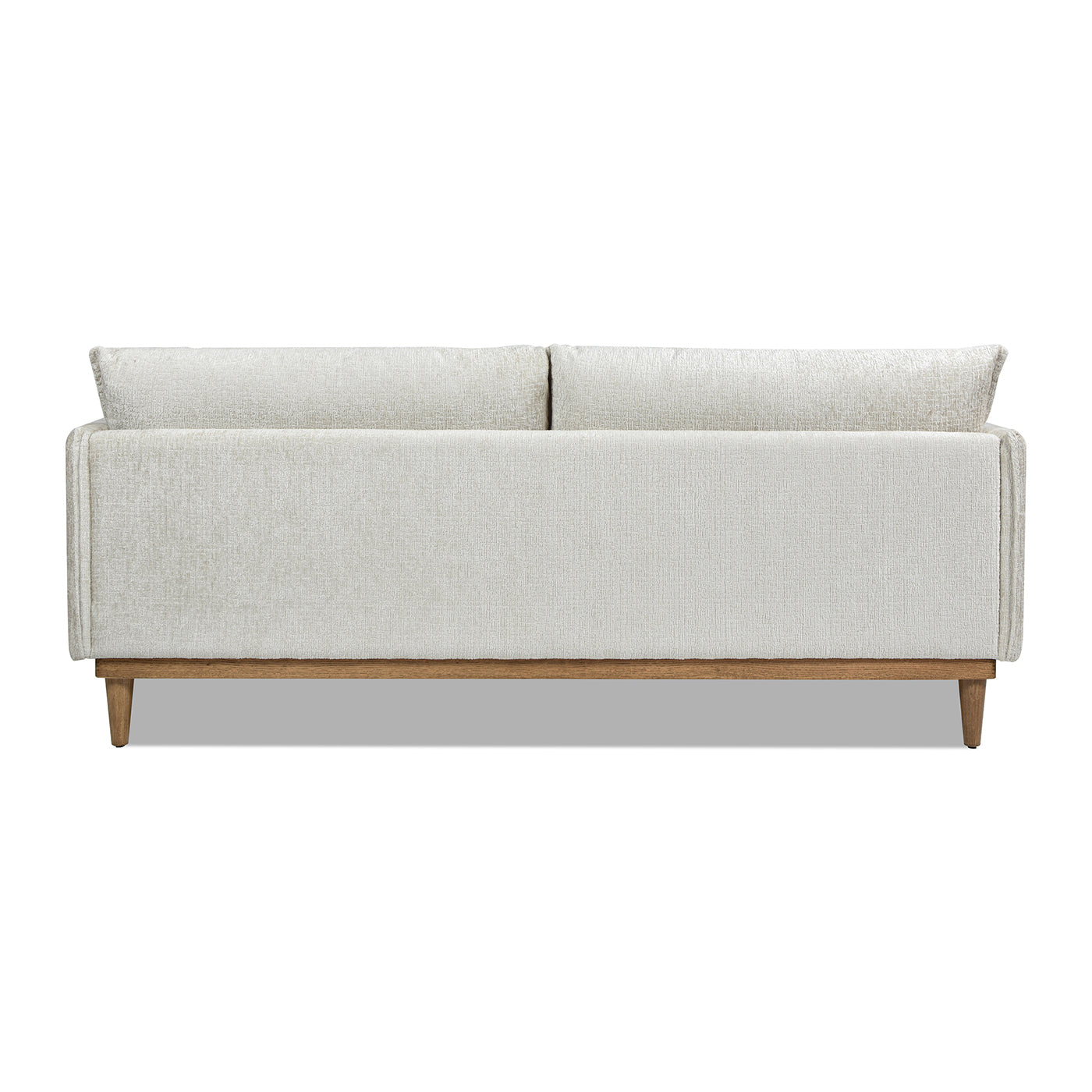 Haven 83" Flange Arm Oak Wood Sofa, Marled Gray Chenille