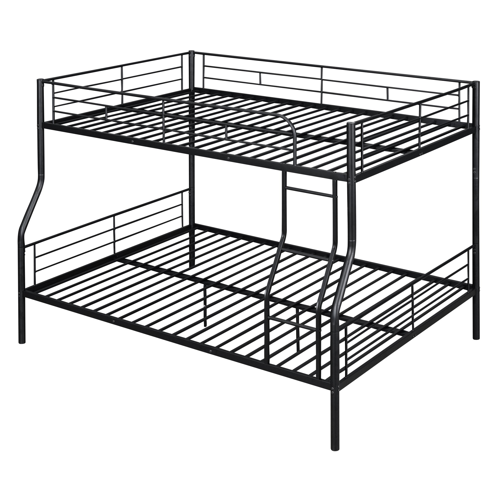 Full XL Over Queen Metal Bunk Bed, Black