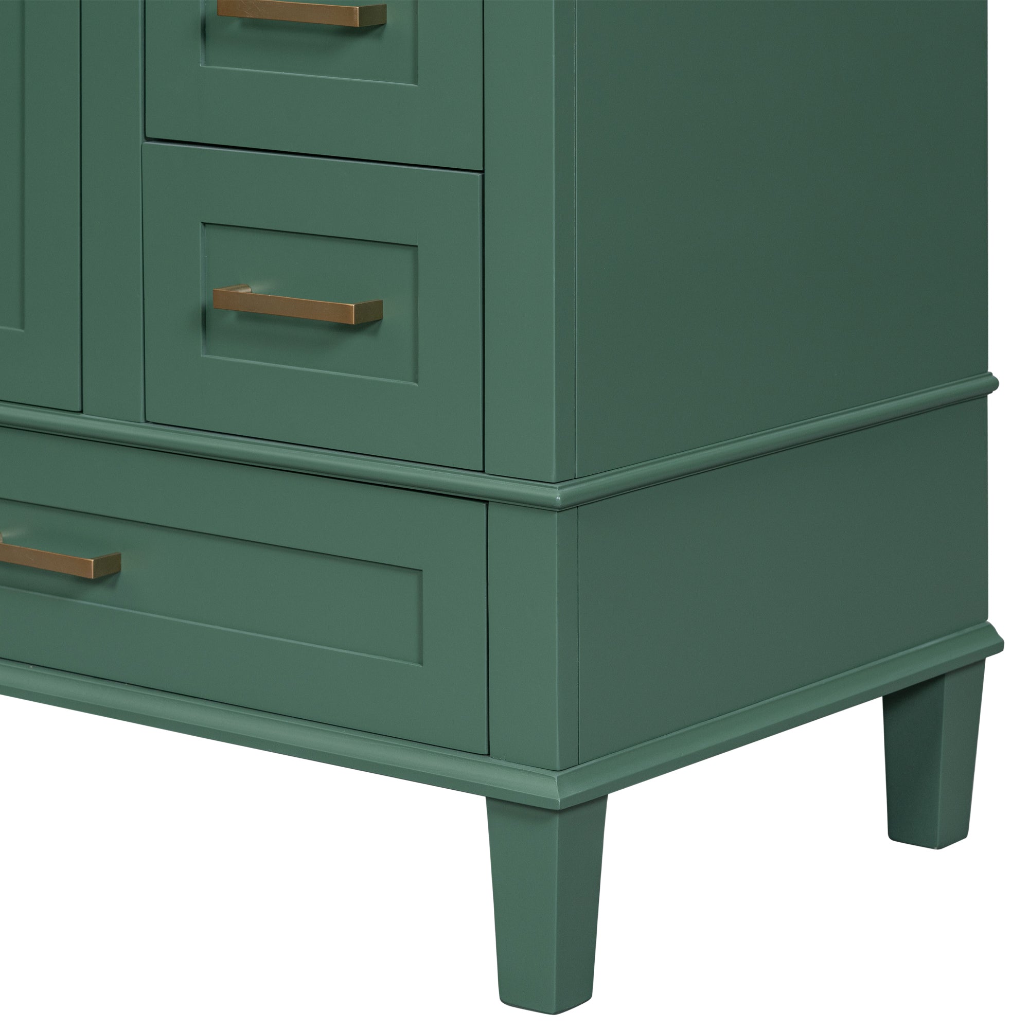 30" Bathroom Vanity in Green, Modern Bathroom Cabinet with Sink Combo Set, Bathroom Storage Cabinet with a Soft Closing Door and 3 Drawers, Solid Wood Frame