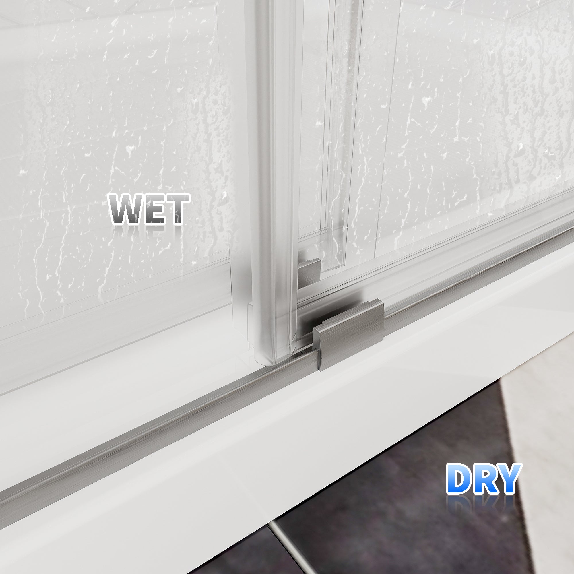 56-60"Wh × 76"H Double Sliding Frameless Shower Door With 3/8 inches (10mm) Clear Tempered Glass, Brushed Nickel Finish