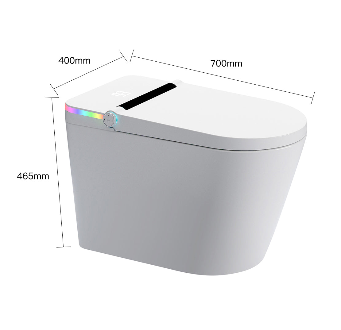 Smart Toilet with Built-in Bidet Seat, Tankless Toilet with Auto Lid Opening, Closing and Flushing, Heated Seat, Digital Display, Elongated