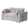 58" 4-1 Multi-functional Sofa Bed with Cup Holder and USB Port for Living Room or Apartments, Gray