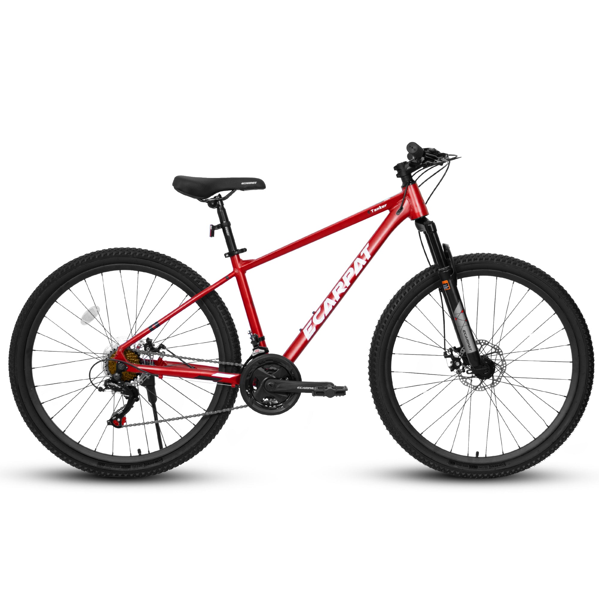 A27312 Mountain Bike 27.5 Inch Black Wheels, Aluminium Frame 21-Speed Mens Womens Trail Commuter City Mountain Bike, Aluminium Frame Disc Brakes Thumb Shifter Front Fork Bicycles