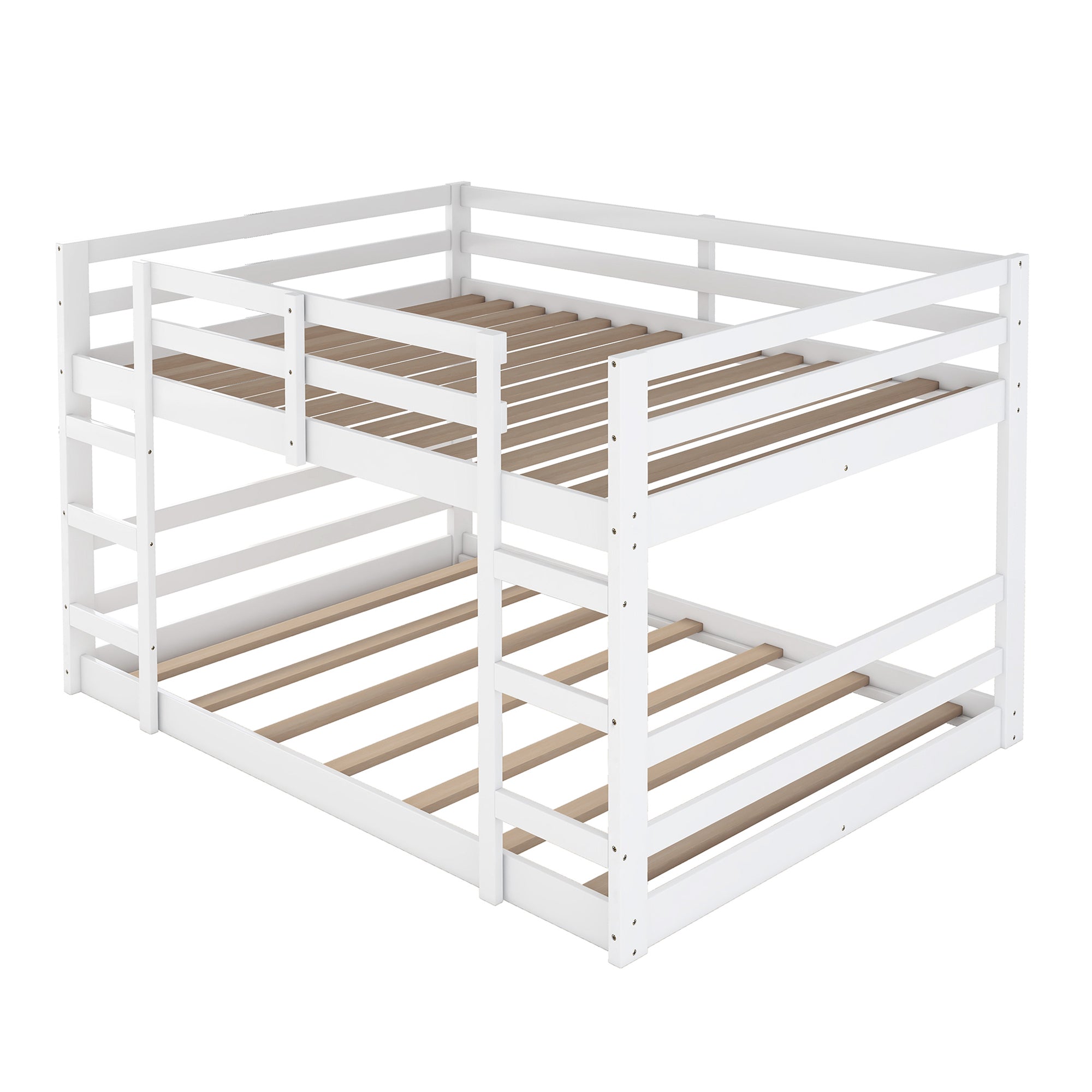 Full Over Full Bunk Bed with Ladder, White (OLD SKU:WF282788AAK)