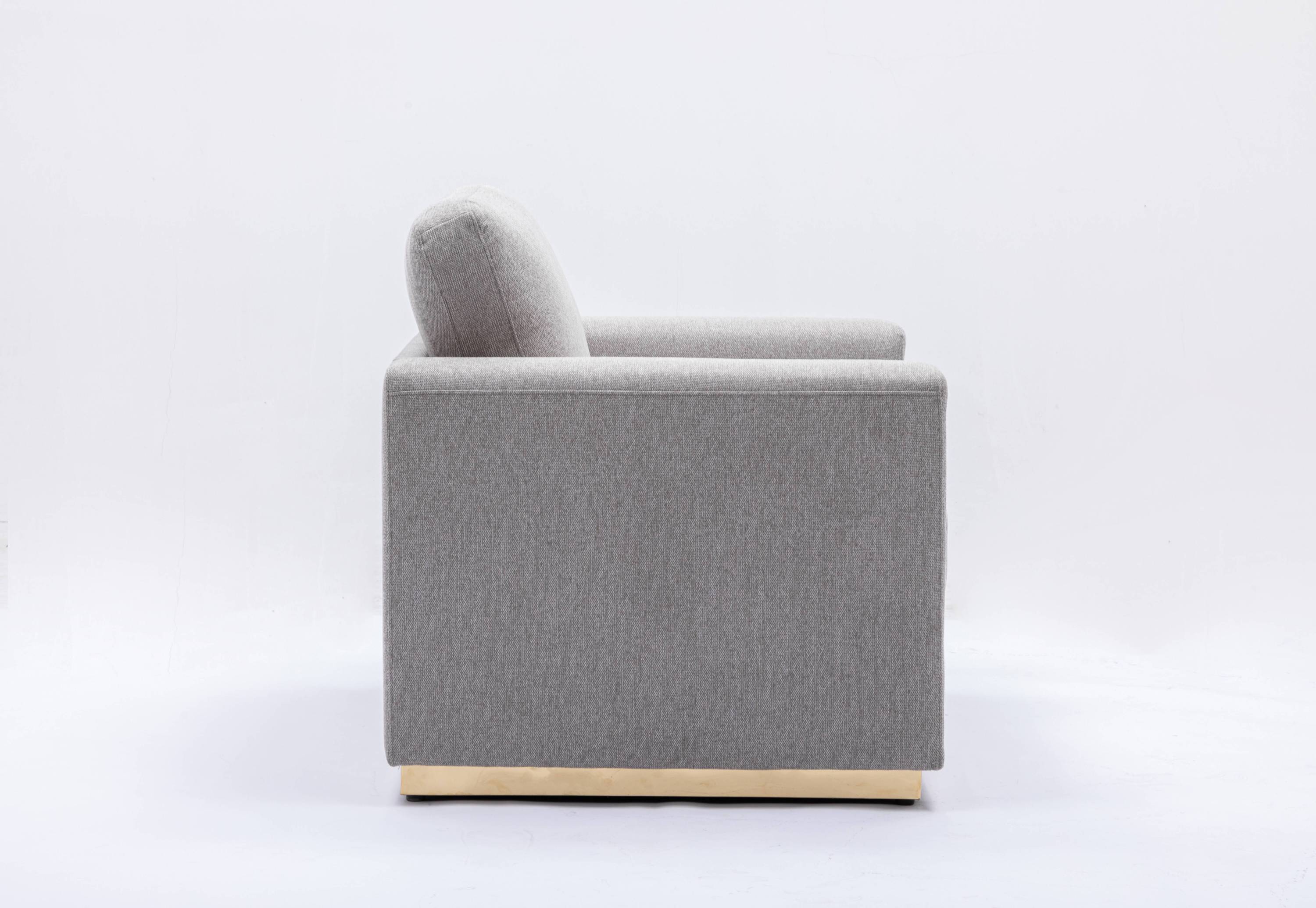 Valin Gray Linen Sofa for Living Room, Meeting Room and Small Apartment