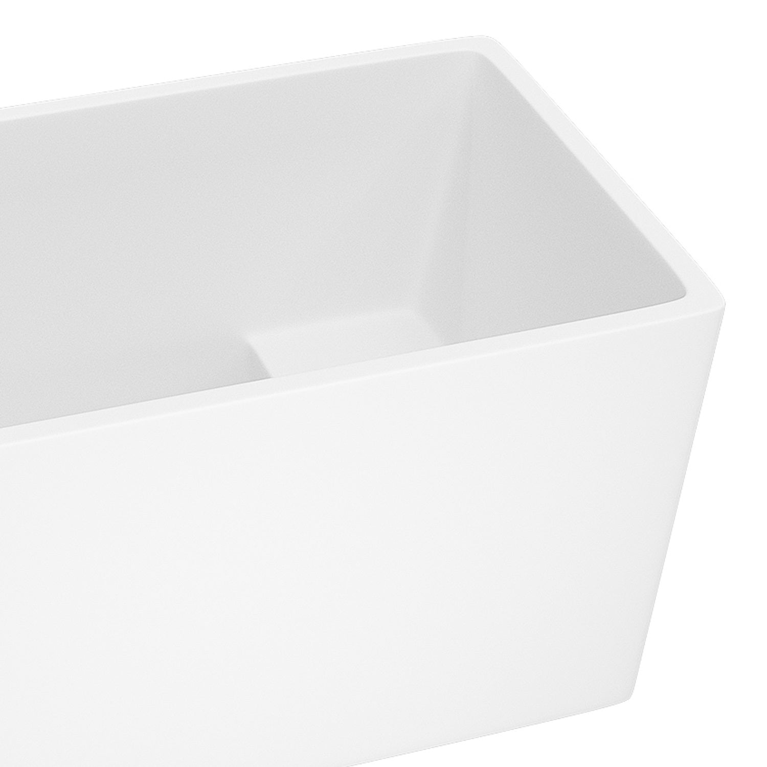 47" Freestanding Acrylic Flat bottom  Soaking Tub  Bathtub in White