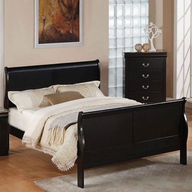 ACME Louis Philippe III Queen Bed in Black 19500Q