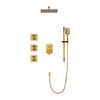 Shower System with Shower Head, Hand Shower, Slide Bar, Bodysprays, Shower Arm, Hose, Valve Trim, and Lever Handles