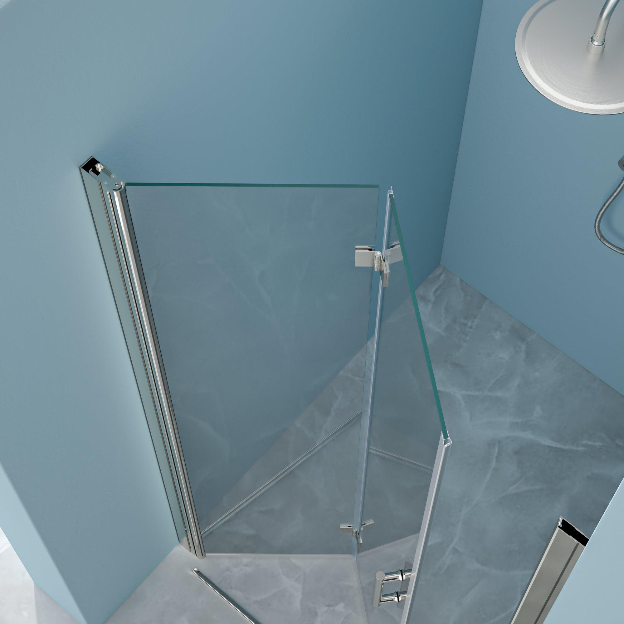 30"W x 72"H Fold Frameless Shower Door with Tempered Glass