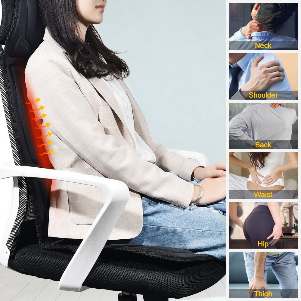 Electric Heating Vibrating Massager Chair Pad