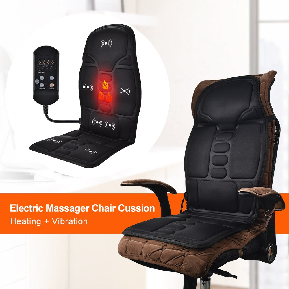 Electric Heating Vibrating Massager Chair Pad