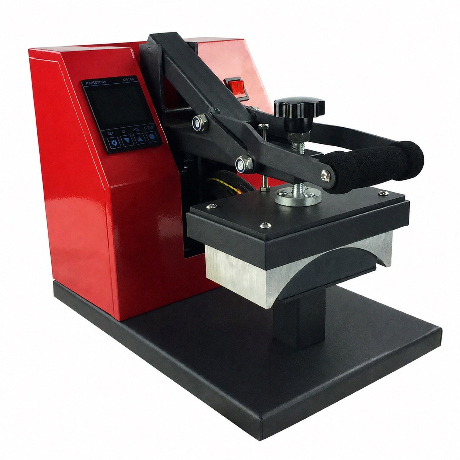 Transforsa clamshell cap heat press front three-quarter view