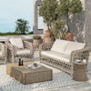 Everly 63.5" Woven Frame Barrel Deep Seating Patio Loveseat Sofa, Oat Beige Axroma Olefin