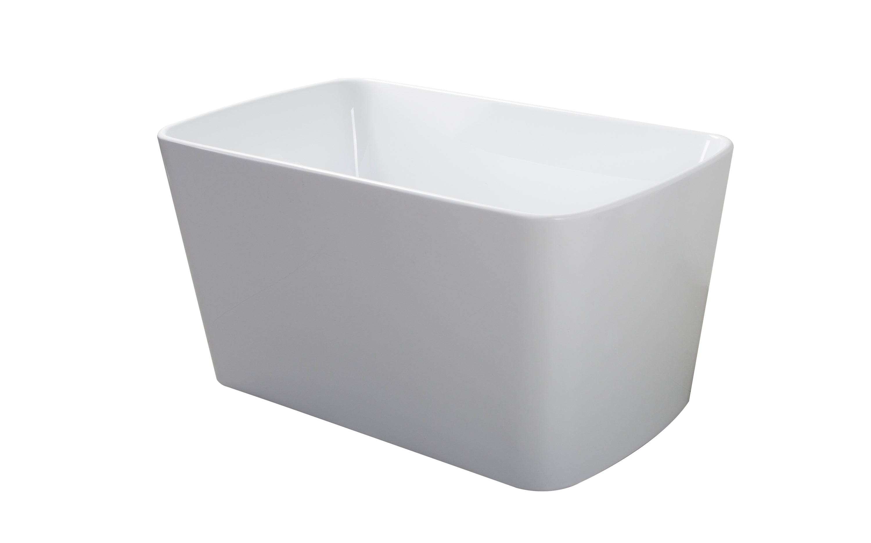 49" Sleek White Acrylic Freestanding Soaking Bathtub, Sit-In Design, with Chrome Overflow and Drain, cUPC Certified, 23AMAZING-49