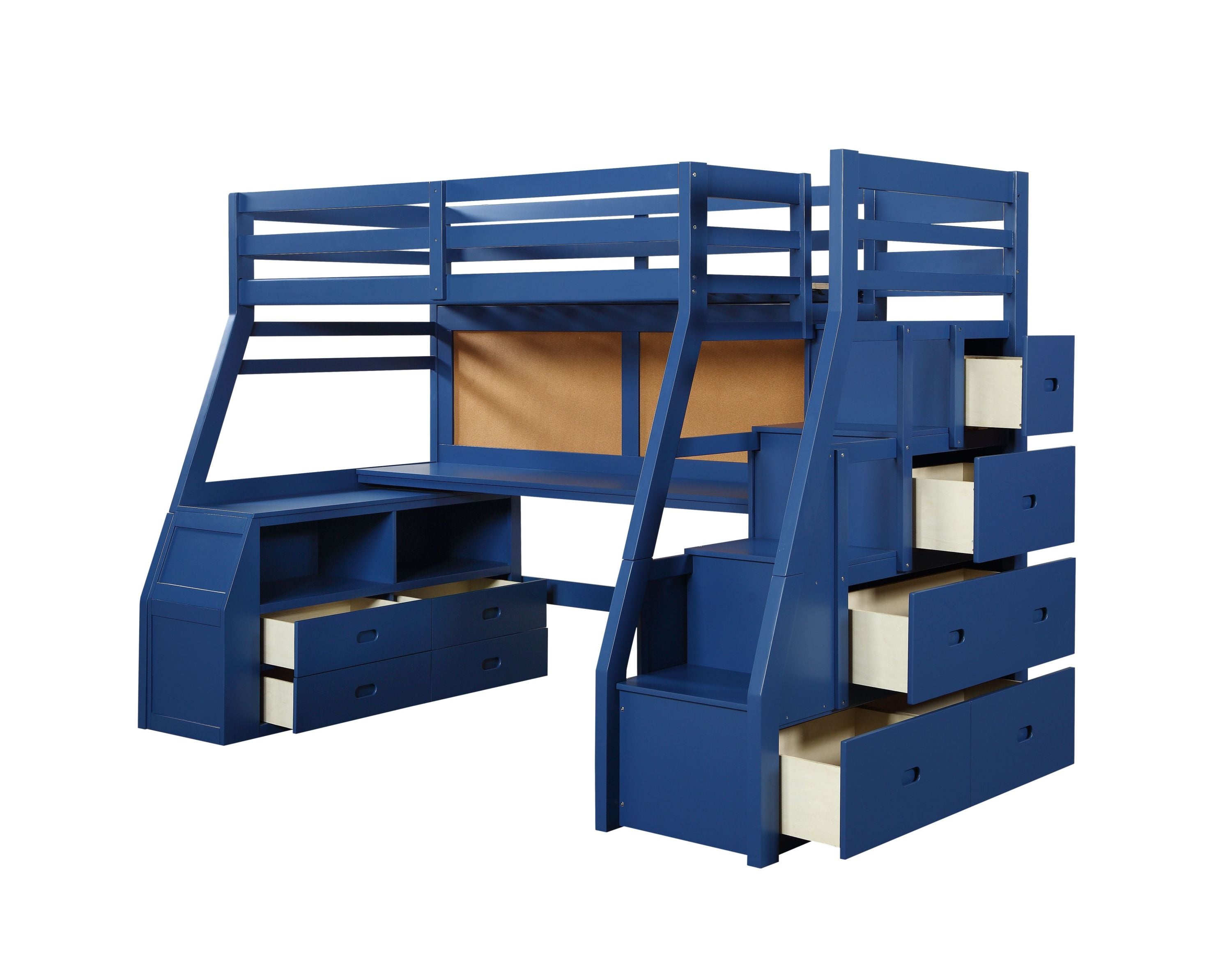 ACME Jason II Storage Twin Loft Bed (1Set/4Ctn), Navy Blue 37455