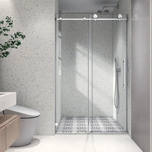 48-60 x 76 in Soft-Close Sliding Shower Door - 48 x 76 in / Brushed Nickel view 4