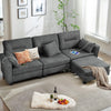 Oversized 86.1'' L Shaped Modular Sectional Couches with USB Ports, Ottoman, Lumbar Pillows