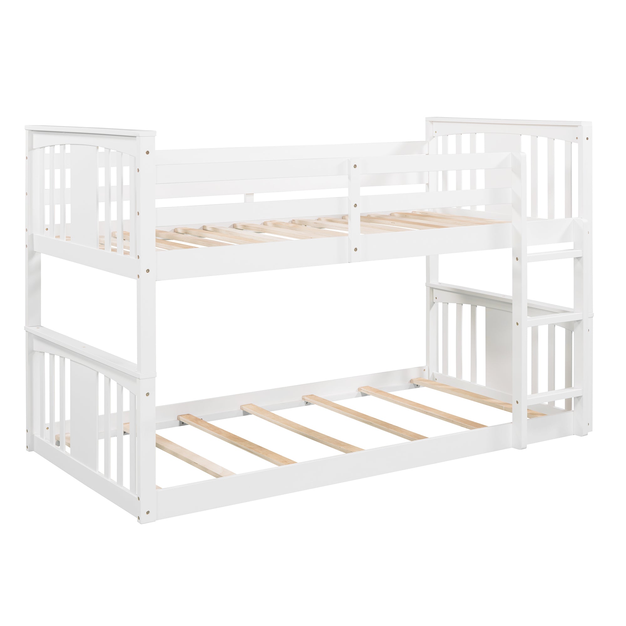 Twin Over Twin Bunk Bed with Ladder, White (Old SKU:LP000107AAK)