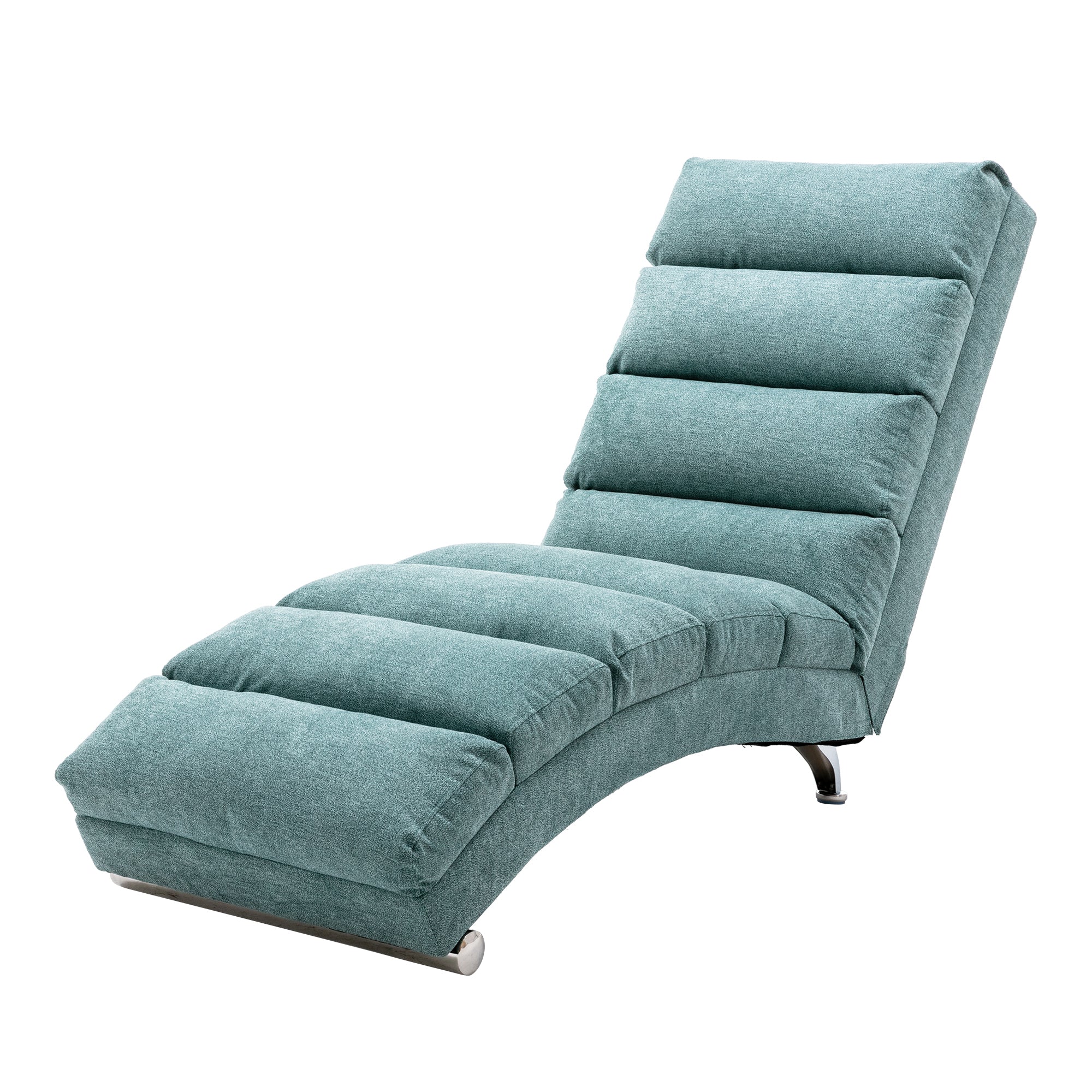 COOLMORE Linen Massage Chaise Lounge Indoor with Remote Control,Ergonomic Electric Massage Long Lounger with 5 Modes for Office, Living Room,Bedroom (Teal)