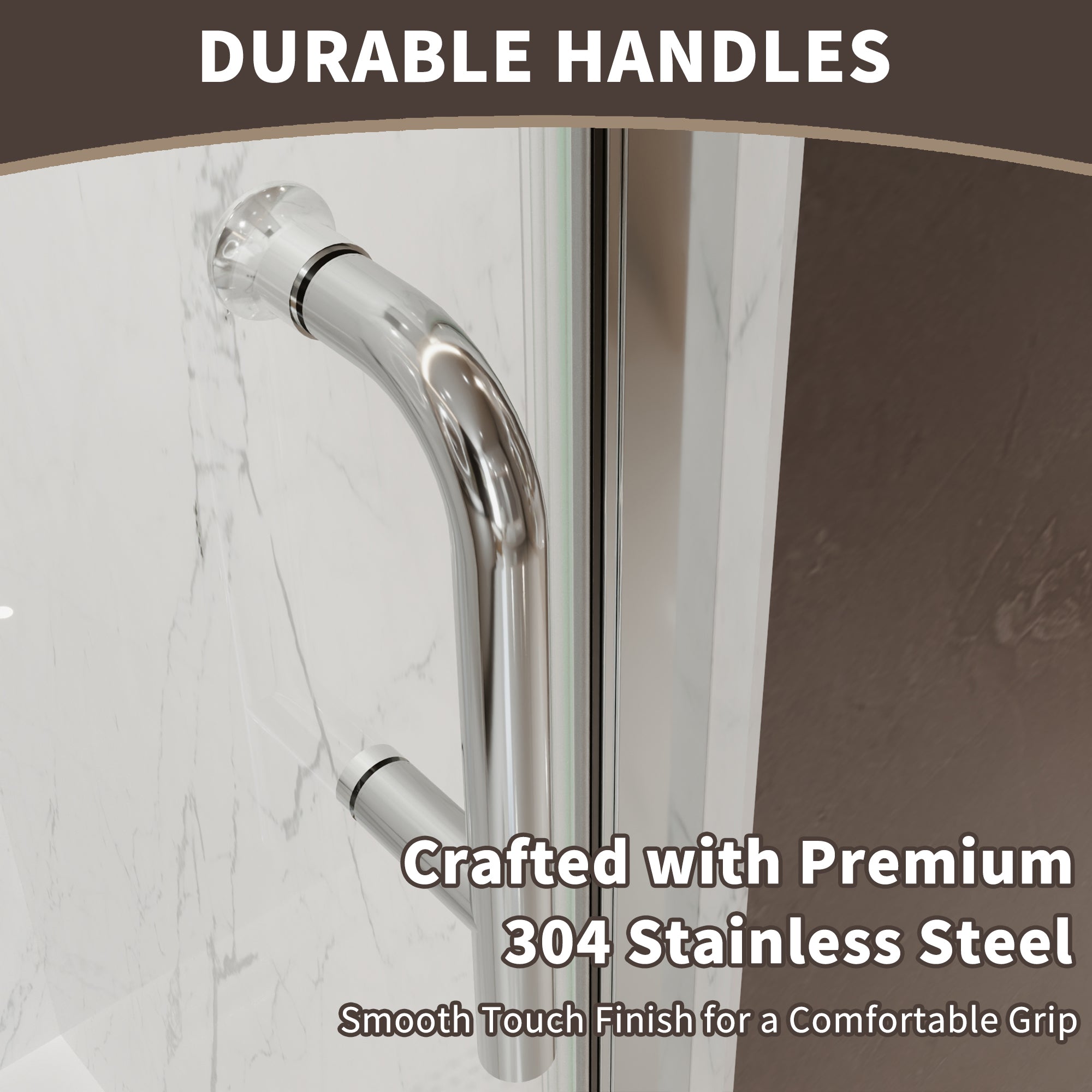 34-36 x 72 in Semi-Frameless Pivot Shower Door - 34-36 x 72 in / Chrome / Clear Glass view 6