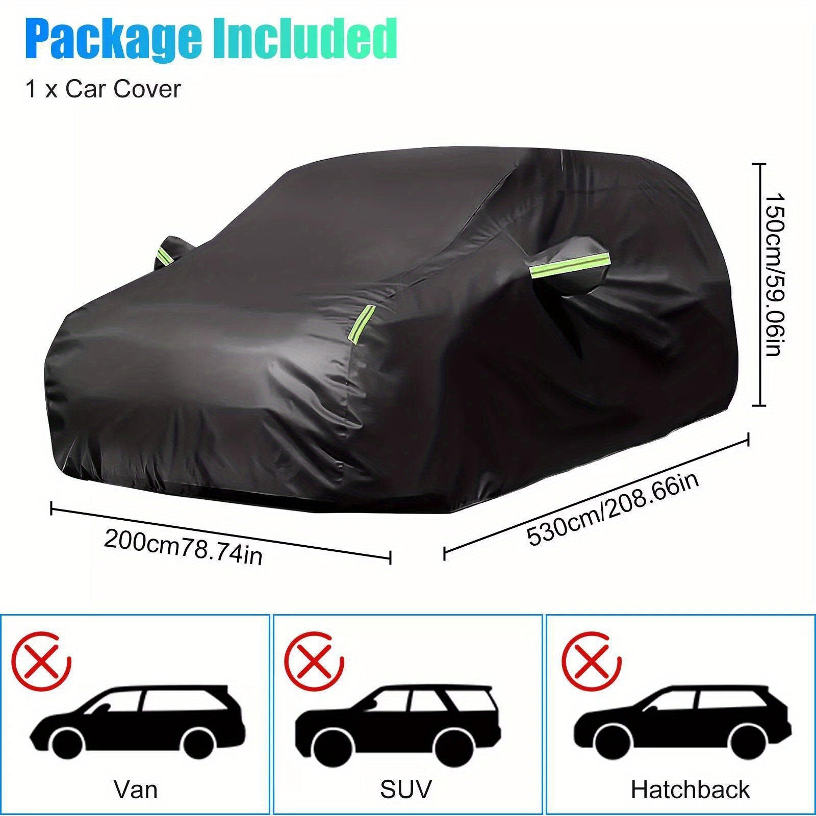 2XL Size Full Car Cover Waterproof Rain UV Dust Resistant All Weather Protection