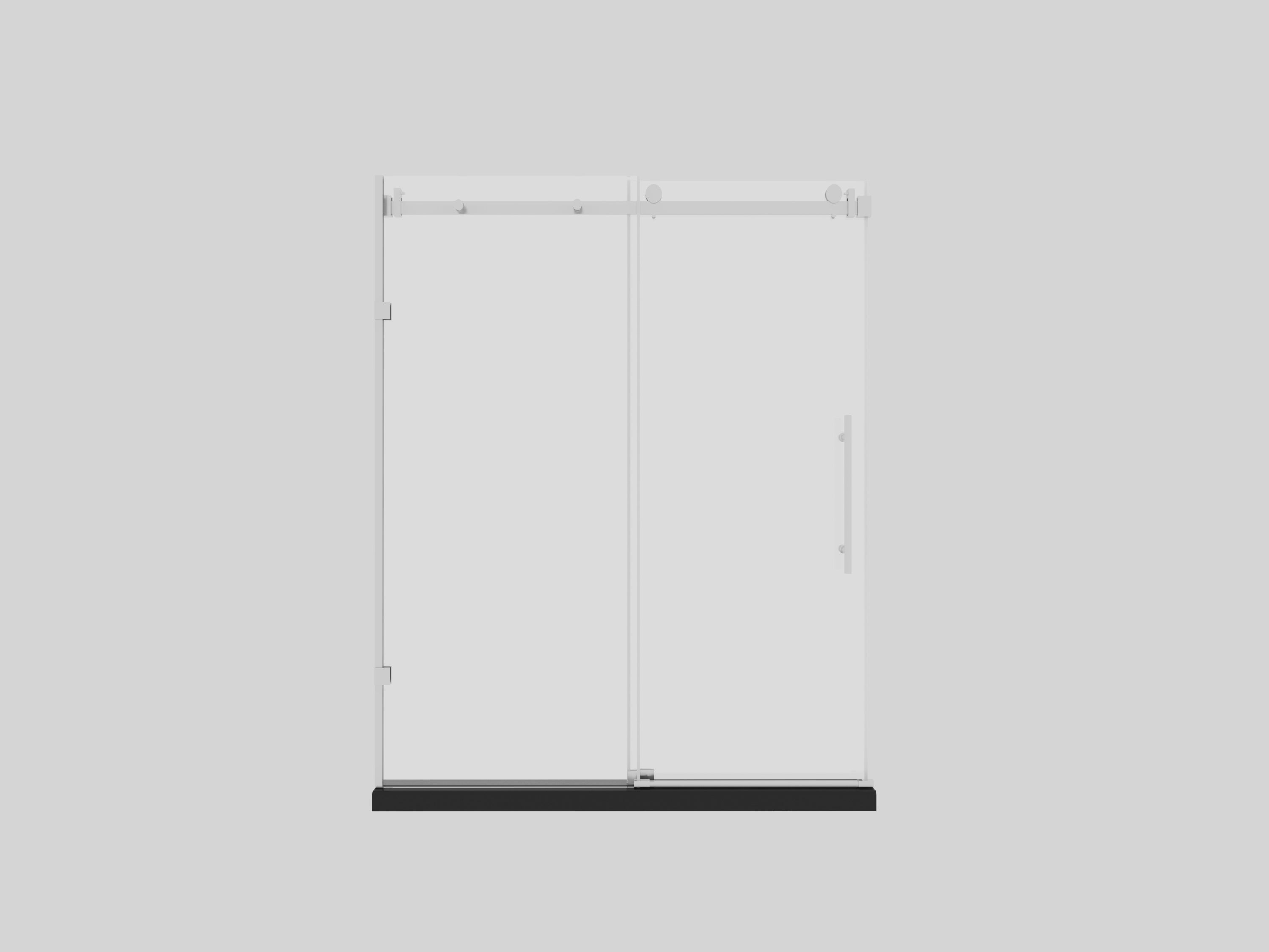 Frameless Sliding Glass Shower Doors 72"W x 76"H with 3/8"(10mm) Clear Tempered Glass, Brushed Nickel Finish