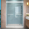 Semi-frameless double sliding shower door, 44-48 inch, White, front view