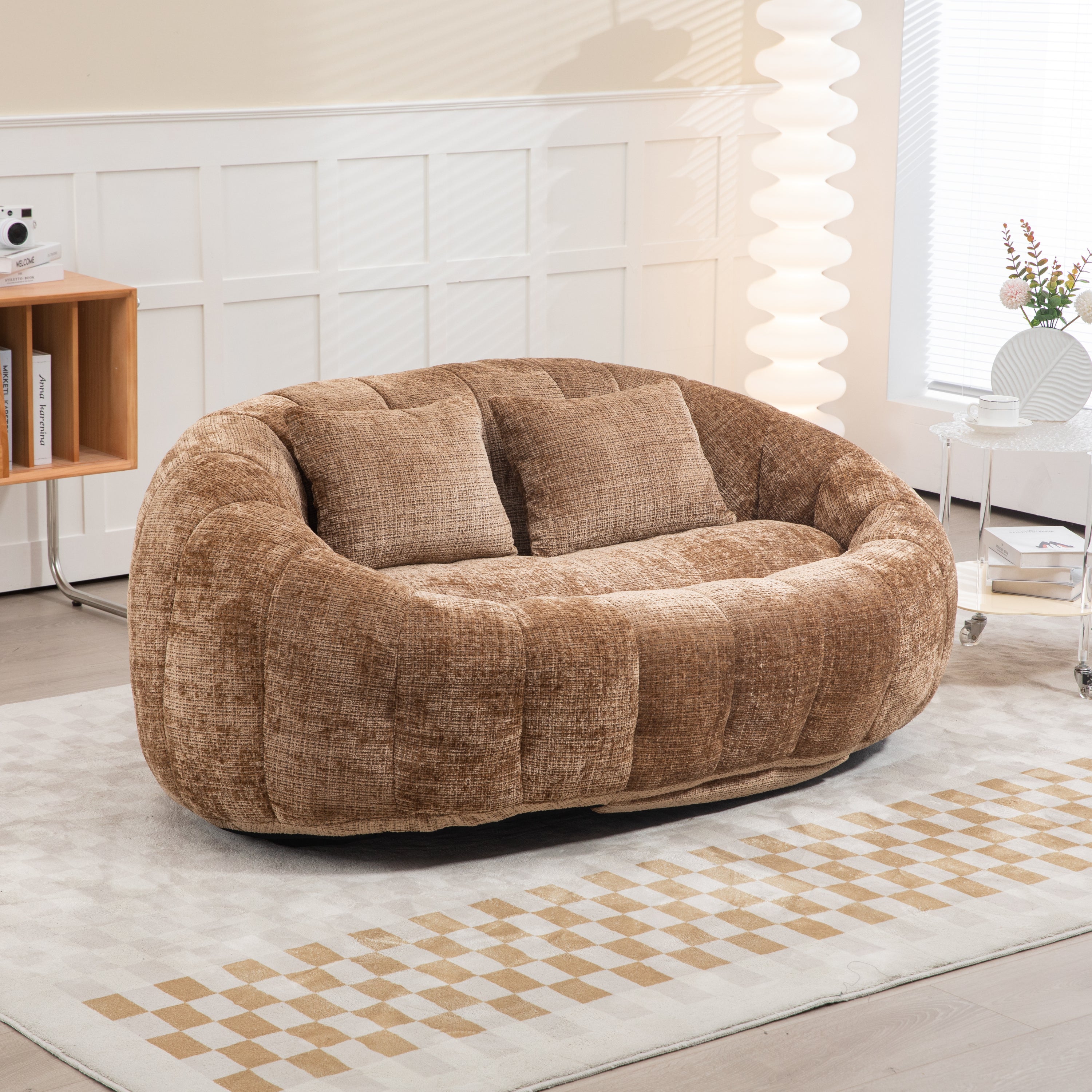 COOLMORE Bean Bag sofa Lazy Sofa Durable Comfort Lounger High Back Bean Bag Chair Couch for Adults and Kids, Indoor & Outdoor, Accent Floor Soft Lounge Chair  (Coffee chenille)