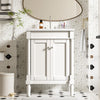24 inch modern bathroom vanity with top single sink, front view