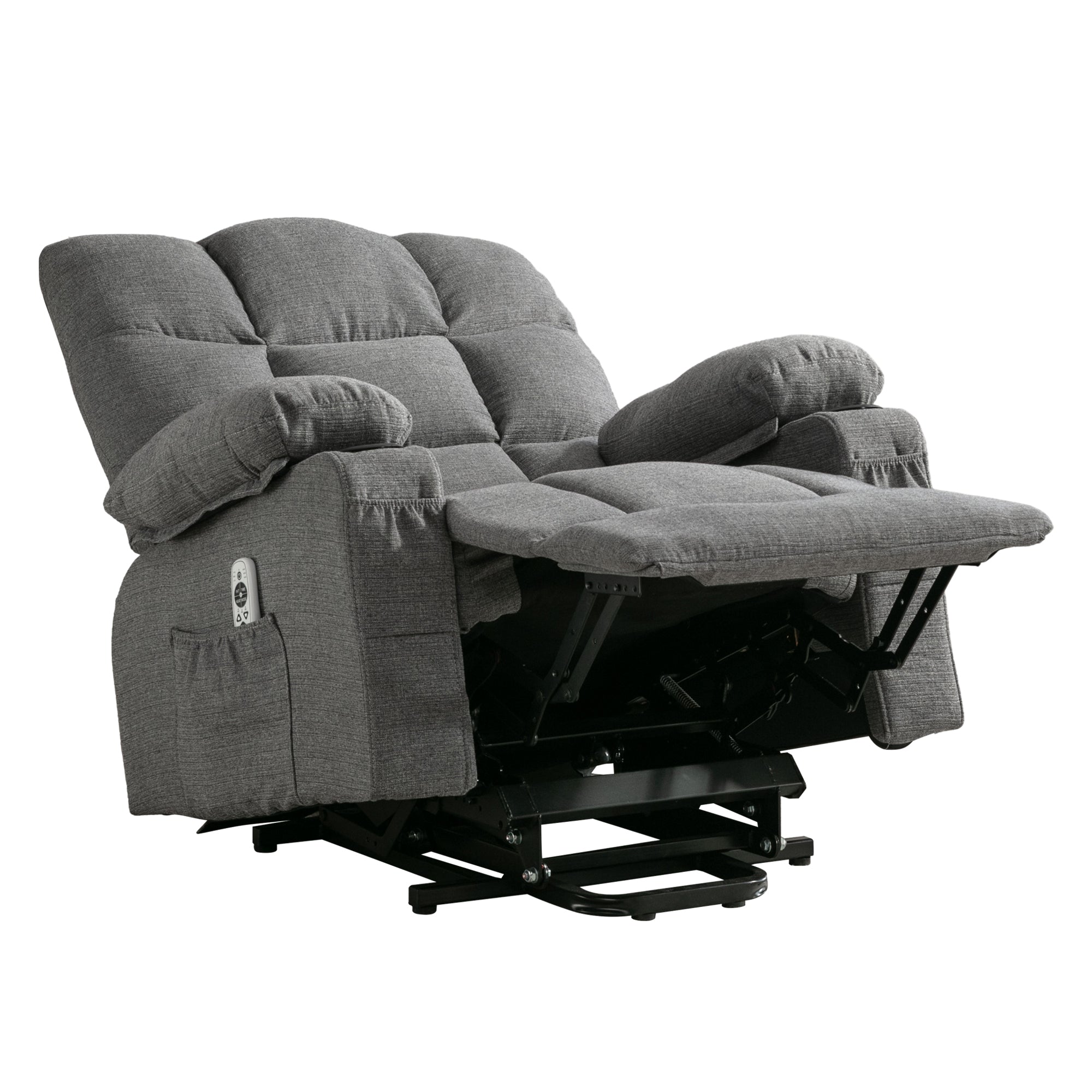 Power Lift Recliner Chair Recliners for Elderly with Heat and Massage Recliner Chair for Living Room with Infinite Position and Side Pocket,USB Charge Port.SMOKYGREY