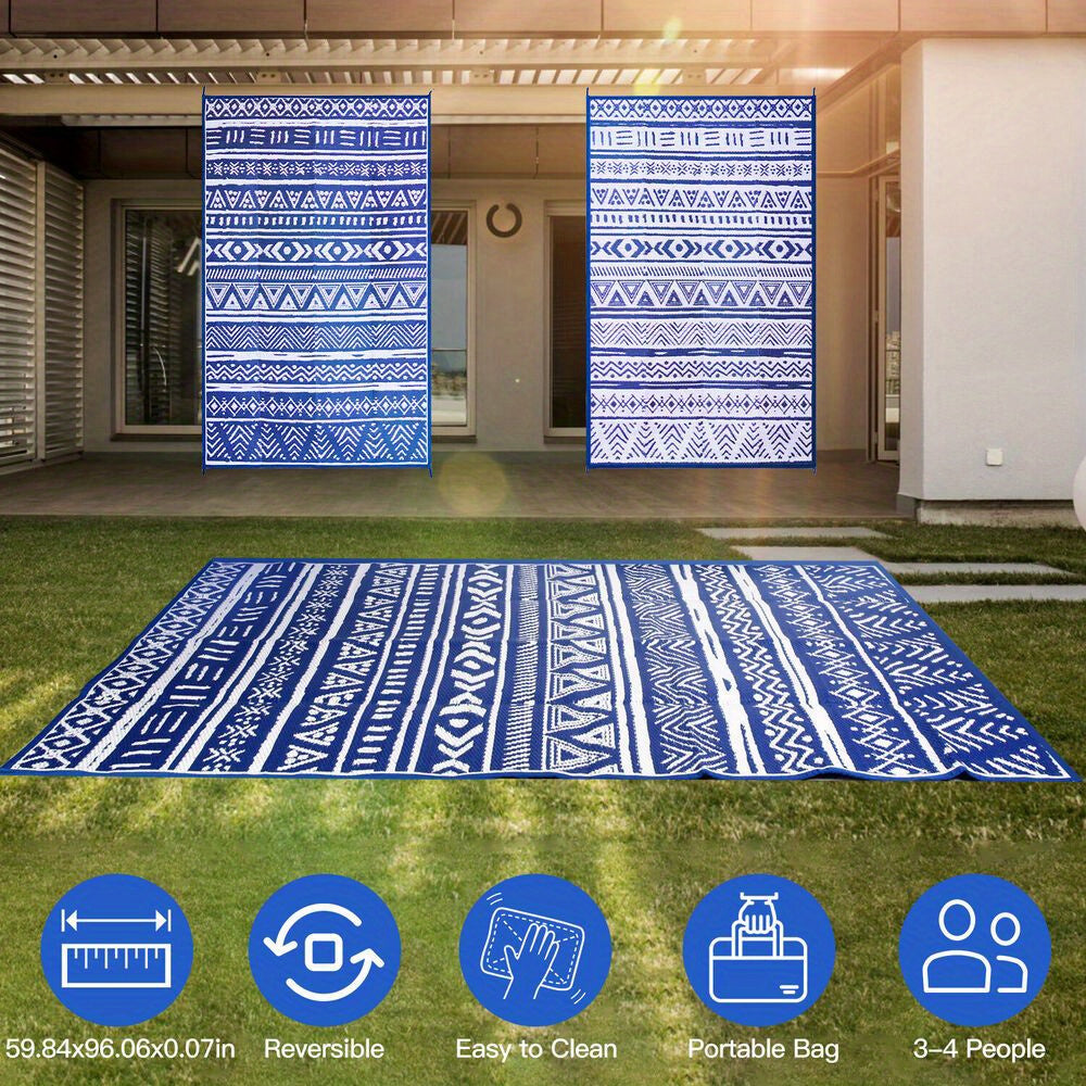 5x8ft Portable Outdoor Carpet Waterproof Mat Indoor Outdoor Plastic Carpet with Bag