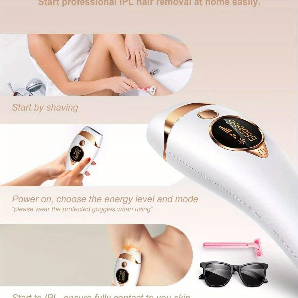 IPL Hair Removal Laser Permanent Body Hair Removal Painless Device 999, 999 Flashes -